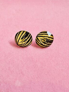 Zebra Print Stud Earrings